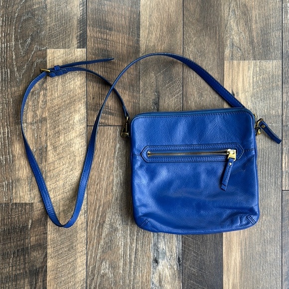 Fossil Handbags - FOSSIL l Marin Leather Blue Crossbody Bag